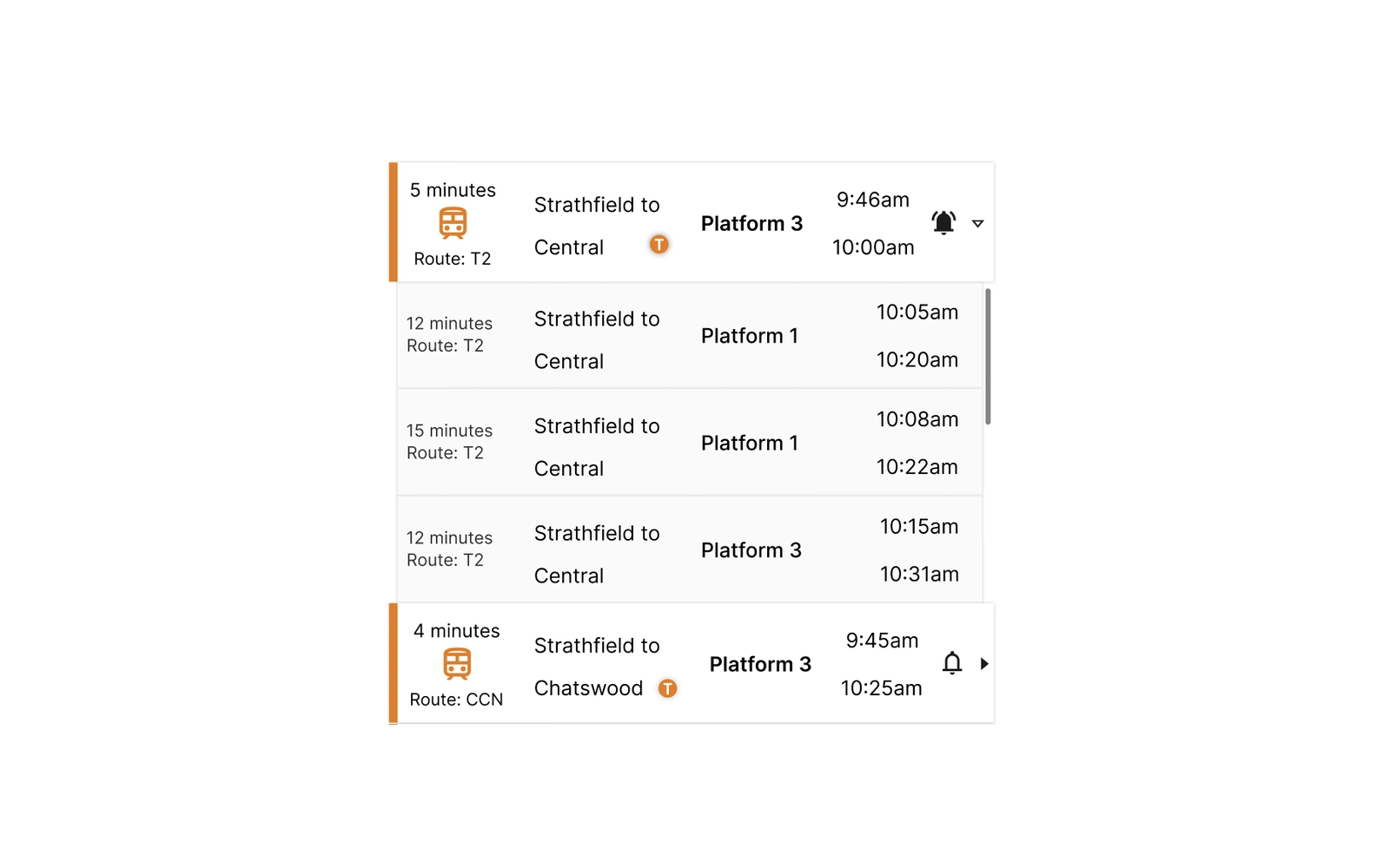 1. Trip list feature — after