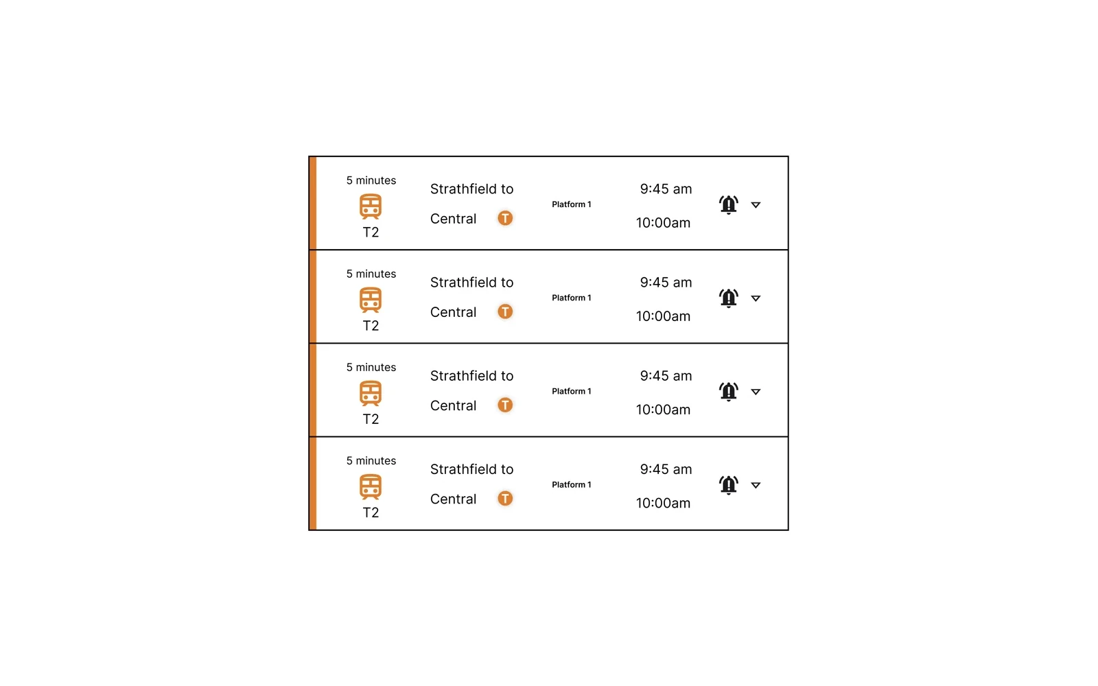 1. Trip list feature — before